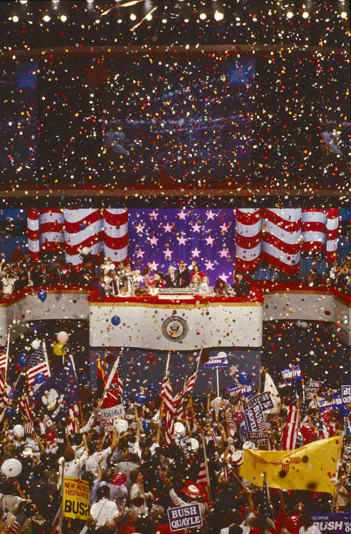Houston, Texas:
GOP Convention final night with Pres.George H.W. Bush at the podium.
