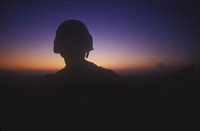 Saudi Arabia: Desert dawn watch for 1st cavalry soldier. - © John Francis Ficara.<br> All Rights Reserved.
