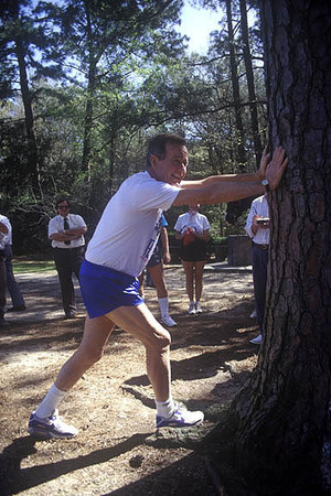 Houston, Texas:
Pres. George H.W. Bush out for a jog.