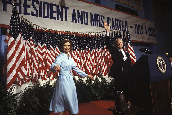Philadelphia, Pennsylvania:

Pres.and Mrs. Carter arrive at an Independance Day Rally.