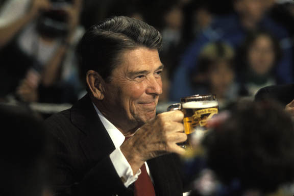 Dublin, Ireland:

Pres. Ronald Reagan stops in a local pub.
