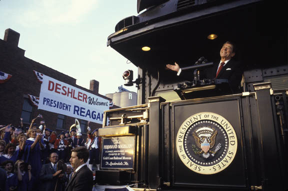 Deshler, Ohio:
Pres. Ronald Reagan campaigning