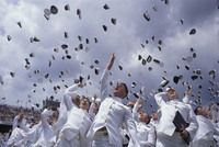 Annapolis, Maryland: Traditional tossing of the caps at graduation ceremony. - © John Francis Ficara.<br> All Rights Reserved.