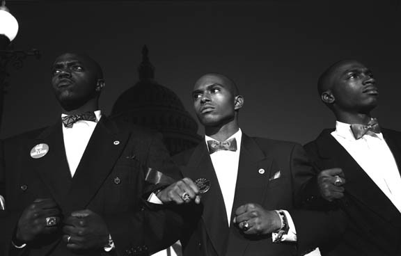 Washington DC:

Nation of Islam security at the Million Man March.