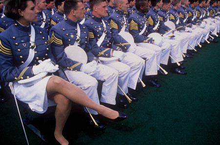 West Point, NY:

Female Officer at graduation ceremonies.